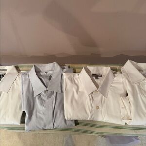 Express White and Blue Grid Shirt